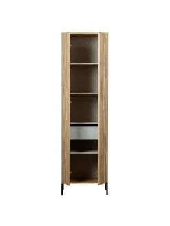 Armoire 2 portes fa&ccedil;ade en bois de ch&ecirc;ne nervur&eacute; Avourio, larg. 60 x haut. 210 cm -Entrée & couloir Soldes Armoire 2 portes facade en bois de chene nervure Avourio 4