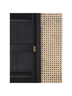 HKliving Armoire avec cannage et 2 portes coulissantes Rétro, larg. 95 x haut. 140 cm -Entrée & couloir Soldes Armoire avec cannage et 2 portes coulissantes Retro 5