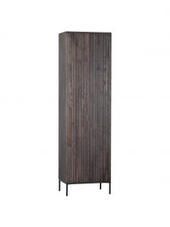 Armoire façade en bois de frêne nervuré Avourio, larg. 60 x haut. 210 cm