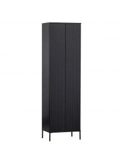 Armoire façade en bois de pin nervuré Avourio, larg. 60 x haut. 210 cm