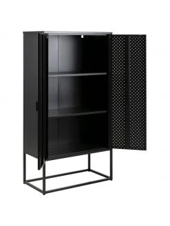 Westwing Collection Armoire industrielle en m&eacute;tal noir Neptun, larg. 80 x haut. 150 cm -Entrée & couloir Soldes Armoire industrielle en metal noir Neptun 3