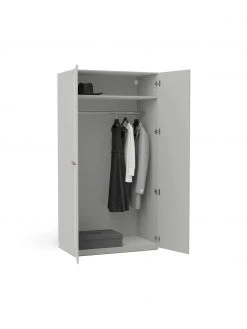 Westwing Collection Armoire modulaire grise Charlotte, larg. 100 cm, plusieurs variantes, Basic Interior, hauteur 200 cm -Entrée & couloir Soldes Armoire modulaire grise Charlotte larg 100 cm plusieurs variantes 3