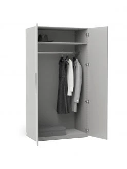 Westwing Collection Armoire modulaire grise Leon, largeur 100 cm, plusieurs variantes, Basic Interior, hauteur 200 cm -Entrée & couloir Soldes Armoire modulaire grise Leon largeur 100 cm plusieurs variantes 2