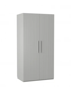 Westwing Collection Armoire modulaire grise Leon, largeur 100 cm, plusieurs variantes, Basic Interior, hauteur 200 cm