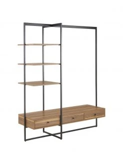 Westwing Collection Armoire ouverte bois et métal Pacey, larg. 150 x haut. 180 cmSeulement 1 produit disponible