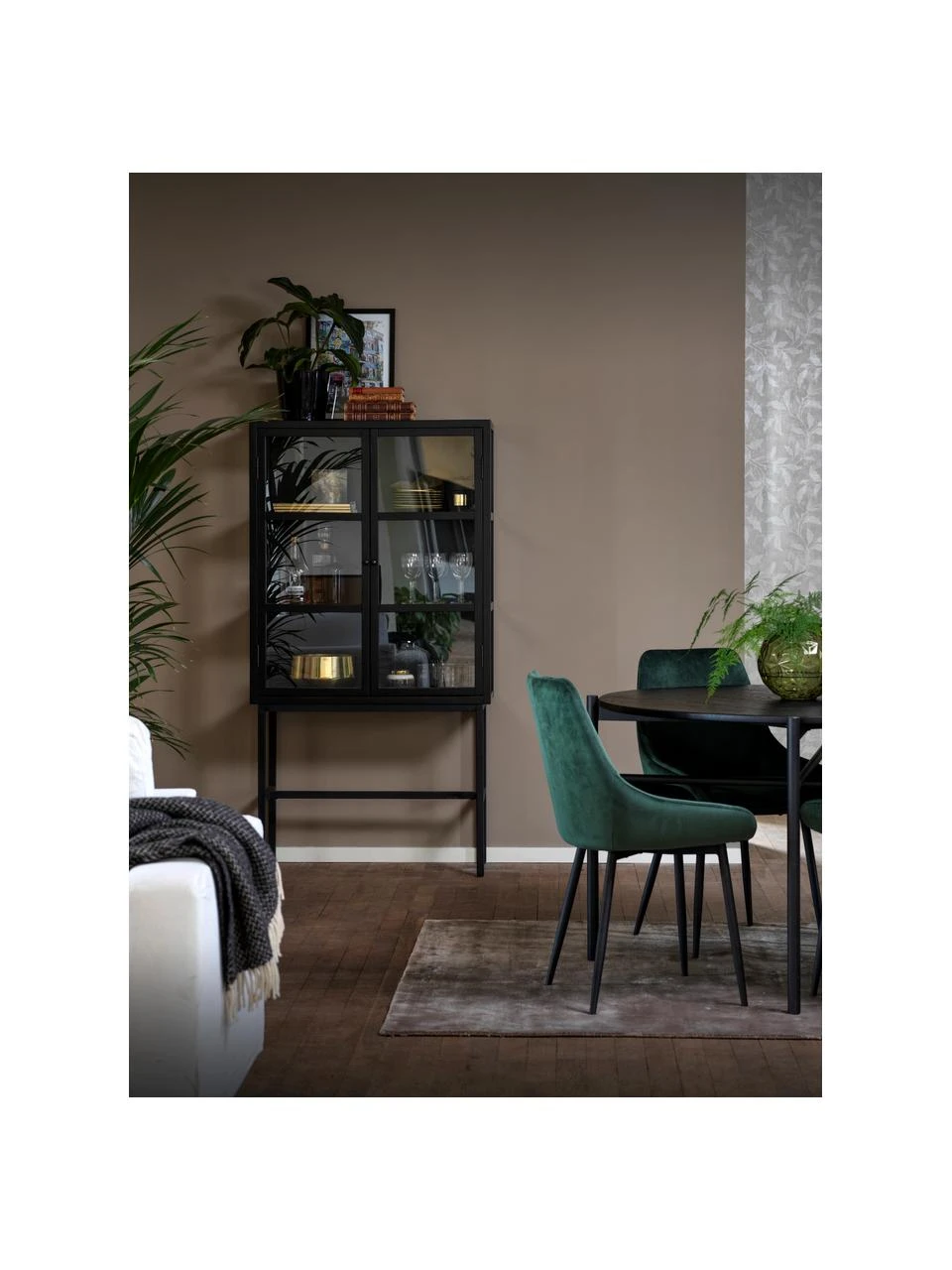 Rowico Armoire vitrée sur pieds métal noir Marshall, larg. 85 x haut. 160 cm 2 Rowico Armoire vitrée sur pieds métal noir Marshall, larg. 85 x haut. 160 cm – Image 2