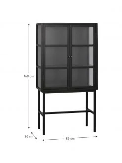 Rowico Armoire vitrée sur pieds métal noir Marshall, larg. 85 x haut. 160 cm 8 Rowico Armoire vitrée sur pieds métal noir Marshall, larg. 85 x haut. 160 cm -Entrée & couloir Soldes Armoire vitree sur pieds metal noir Marshall 2