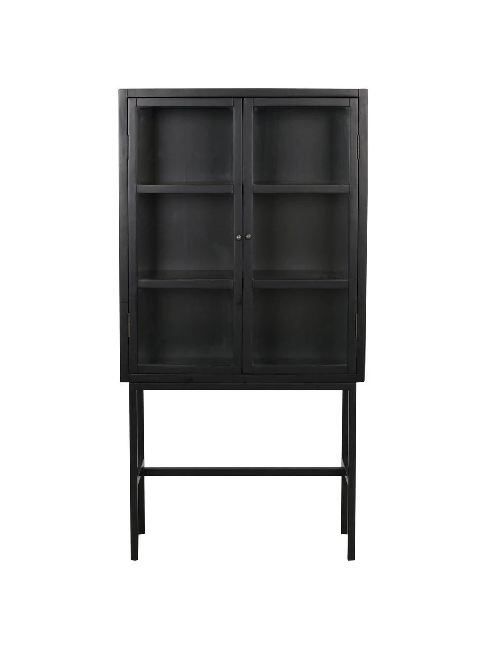 Rowico Armoire vitrée sur pieds métal noir Marshall, larg. 85 x haut. 160 cm 4 Rowico Armoire vitrée sur pieds métal noir Marshall, larg. 85 x haut. 160 cm – Image 4