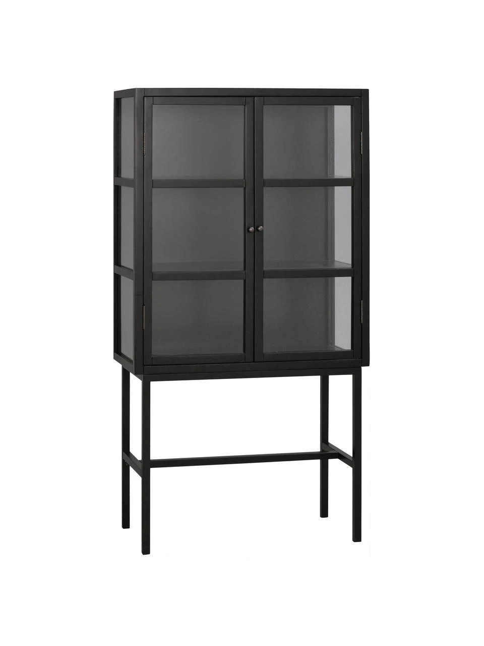 Rowico Armoire vitrée sur pieds métal noir Marshall, larg. 85 x haut. 160 cm 1 Rowico Armoire vitrée sur pieds métal noir Marshall, larg. 85 x haut. 160 cm