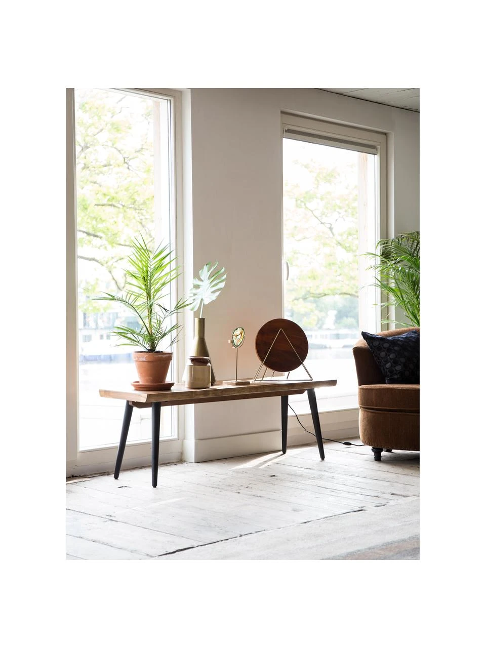 Dutchbone Banc à lignes bois naturel Alagon, larg. 140 x haut. 45 cm 2 Dutchbone Banc à lignes bois naturel Alagon, larg. 140 x haut. 45 cm – Image 2