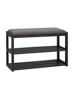 Rowico Banc avec rangement à chaussures bois de chêne noir Confetti, larg. 80 x haut. 52 cmDisponibilité limitée