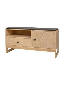 Woodman Banc avec tiroir et tablette en bois Slussen, larg. 100 x haut. 50 cmDisponibilité limitée -Entrée & couloir Soldes Banc avec tiroir et tablette en bois Slussen 2