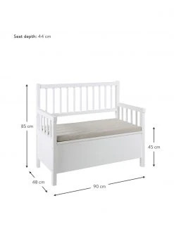 Banc blanc avec rangement Emma, larg. 90 x haut. 85 cm -Entrée & couloir Soldes Banc blanc avec rangement Emma 2