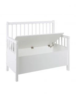 Banc blanc avec rangement Emma, larg. 90 x haut. 85 cm -Entrée & couloir Soldes Banc blanc avec rangement Emma 4