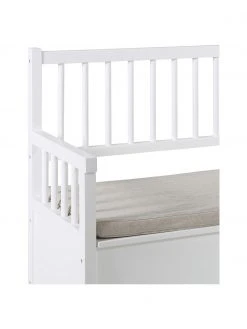 Banc blanc avec rangement Emma, larg. 90 x haut. 85 cm -Entrée & couloir Soldes Banc blanc avec rangement Emma 5