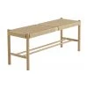 Banc bois beige avec cannage Ellan, larg. 110 x haut. 45 cm