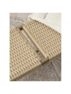 Banc bois beige avec cannage Ellan, larg. 110 x haut. 45 cm -Entrée & couloir Soldes Banc bois beige avec cannage Ellan 5
