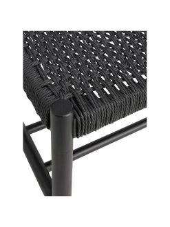 Banc bois noir avec cannage Ellan, larg. 110 x haut. 45 cm -Entrée & couloir Soldes Banc bois noir avec cannage Ellan 3