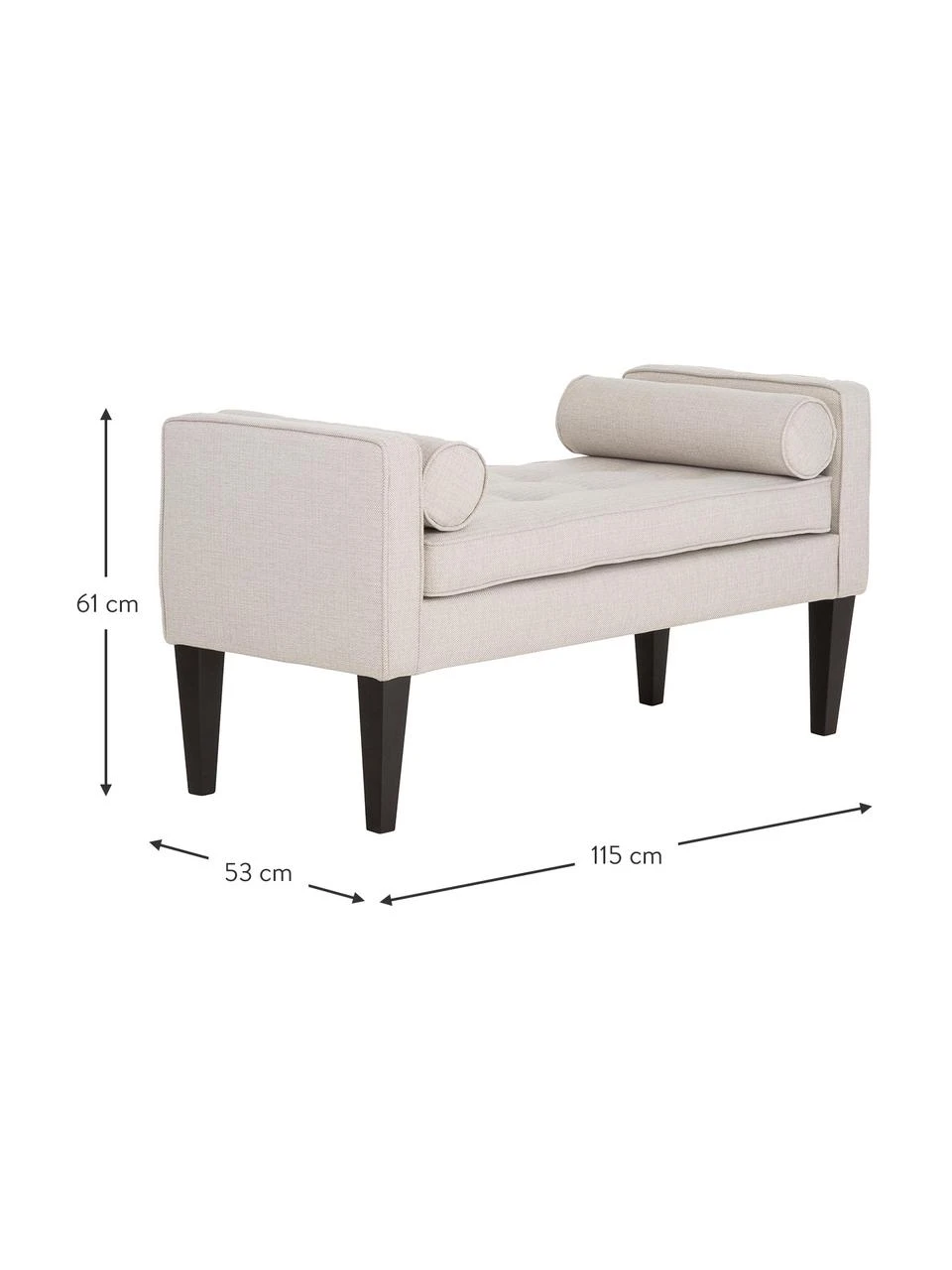 Banc bout de lit avec coussins Mia, larg. 115 x haut. 61 cm 2 Banc bout de lit avec coussins Mia, larg. 115 x haut. 61 cm – Image 2