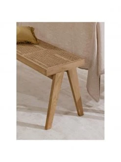 Westwing Collection Banc cannage Sissi, larg. 110 x haut. 48 cm -Entrée & couloir Soldes Banc cannage Sissi 2