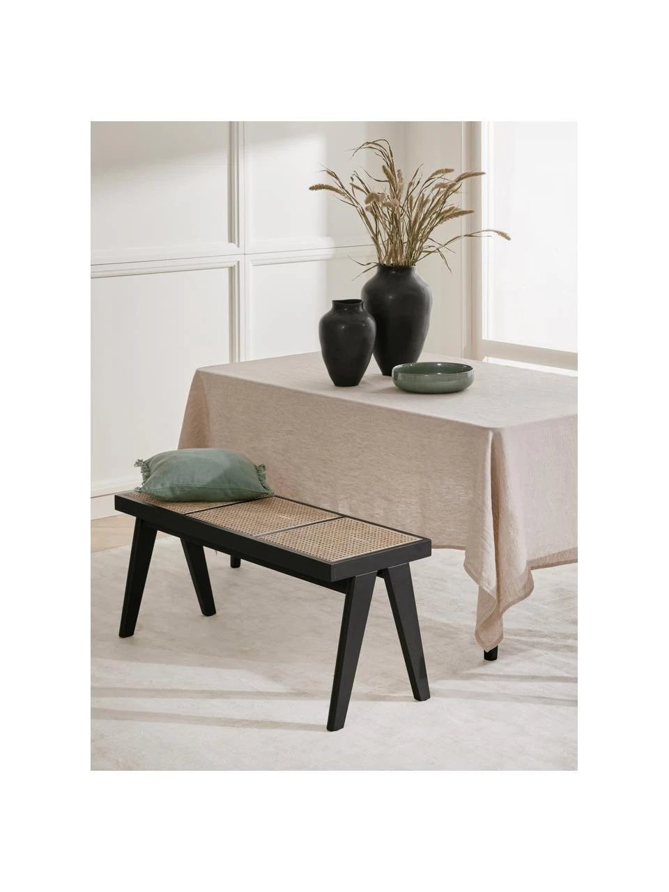 Westwing Collection Banc cannage Sissi, larg. 110 x haut. 48 cm 2 Westwing Collection Banc cannage Sissi, larg. 110 x haut. 48 cm – Image 2