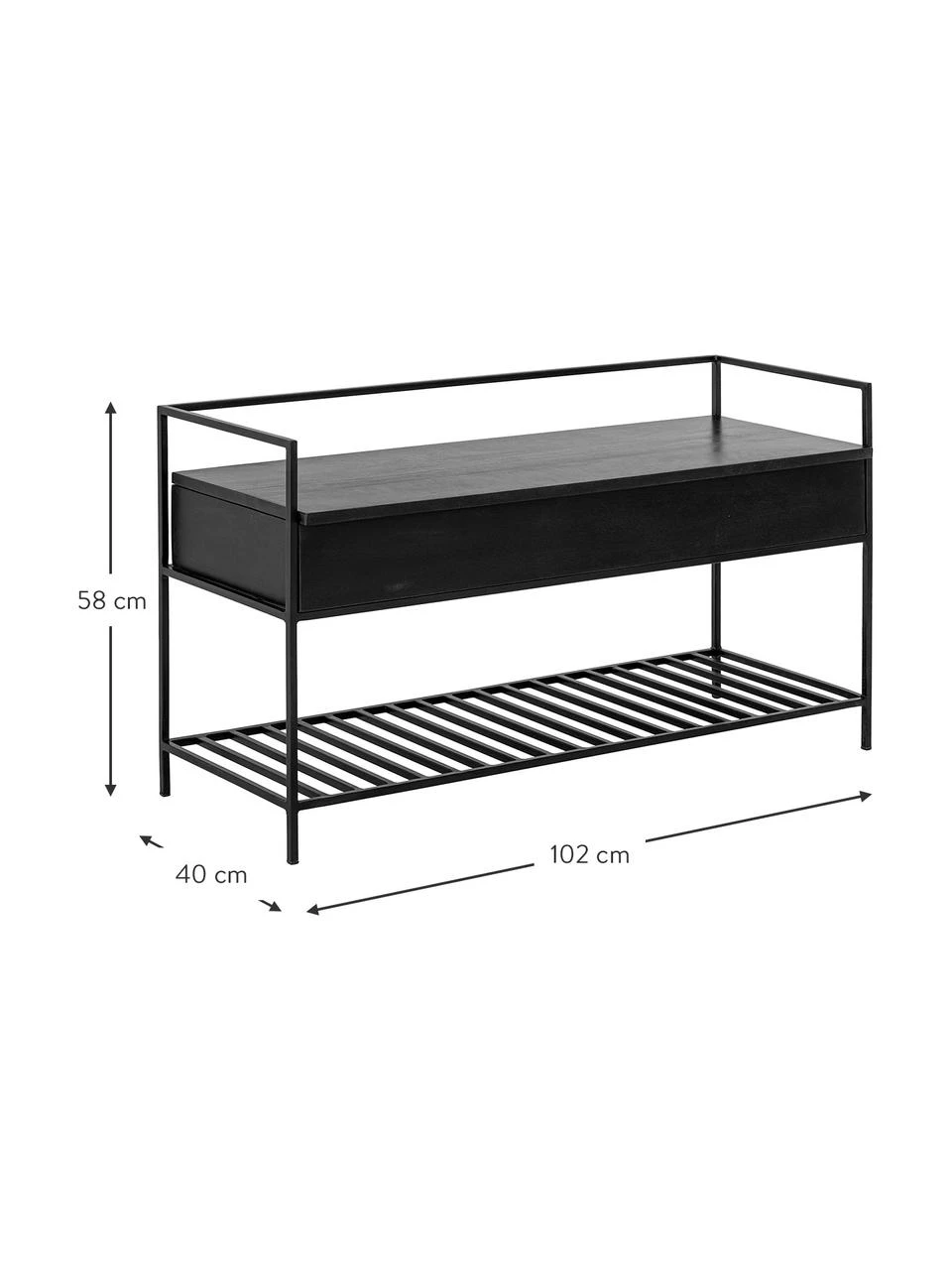 Bloomingville Banc dressing avec espace de rangement Abelone, larg. 102 x prof. 40 cm 3 Bloomingville Banc dressing avec espace de rangement Abelone, larg. 102 x prof. 40 cm – Image 3