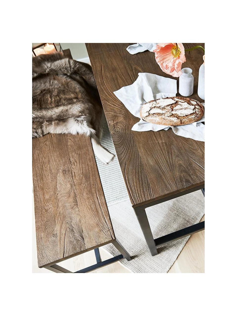 Westwing Collection Banc en bois de manguier massif Raw, larg. 172 x haut. 47 cm 2 Westwing Collection Banc en bois de manguier massif Raw, larg. 172 x haut. 47 cm – Image 2