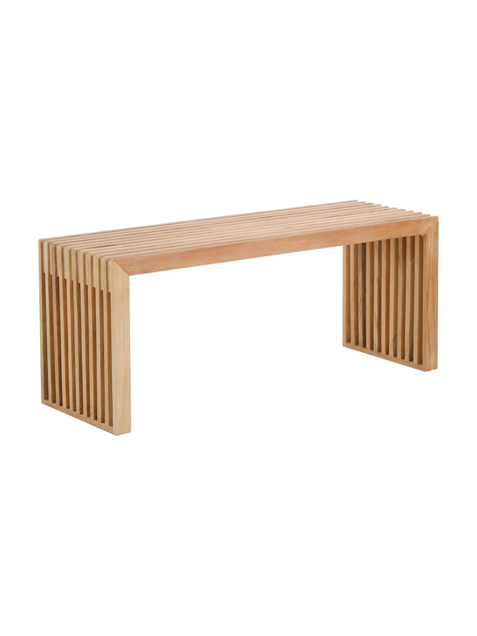 Banc en bois de teck Rib, larg. 104 x haut. 43 cm 1 Banc en bois de teck Rib, larg. 104 x haut. 43 cm