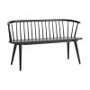 Banc en bois d'hévéa noir Jolina, larg. 134 x haut. 76 cm