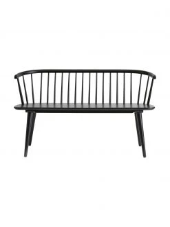 Banc en bois d'hévéa noir Jolina, larg. 134 x haut. 76 cm -Entrée & couloir Soldes Banc en bois dhevea noir Jolina 5