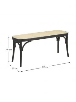 Westwing Collection Banc en cannage Franz, larg. 110 x haut. 47 cm -Entrée & couloir Soldes Banc en cannage Franz 2