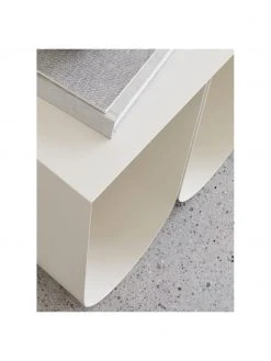 Banc métal blanc Curved, larg. 110 x long. 42 cm -Entrée & couloir Soldes Banc metal blanc Curved 2