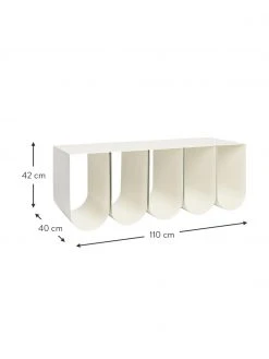 Banc métal blanc Curved, larg. 110 x long. 42 cm -Entrée & couloir Soldes Banc metal blanc Curved 3