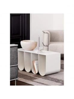 Banc métal blanc Curved, larg. 110 x long. 42 cm -Entrée & couloir Soldes Banc metal blanc Curved 5