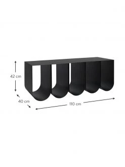 Banc métal noir Curved, larg. 110 x long. 42 cm -Entrée & couloir Soldes Banc metal noir Curved 3