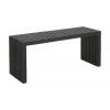 Banc moderne bois massif acajou noir Rib, larg. 104 x haut. 43 cm