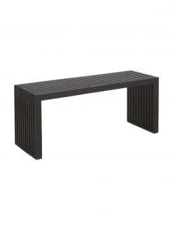 Banc moderne bois massif acajou noir Rib, larg. 104 x haut. 43 cm