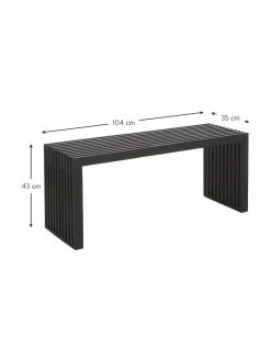 Banc moderne bois massif acajou noir Rib, larg. 104 x haut. 43 cm -Entrée & couloir Soldes Banc moderne bois massif acajou noir Rib 3
