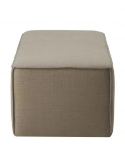 Westwing Collection Banc rembourré beige foncé Sanja, larg. 122 x prof. 54 cm -Entrée & couloir Soldes Banc rembourre beige fonce Sanja 3