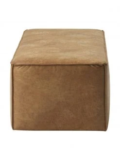 Westwing Collection Banc rembourr&eacute; en cuir brun Sanja, larg. 122 x prof. 54 cm -Entrée & couloir Soldes Banc rembourre en cuir brun Sanja 3