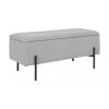 Banc rembourré gris avec rangement Woldorf, larg. 95 x haut. 46 cm