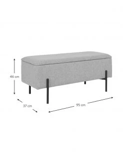Banc rembourré gris avec rangement Woldorf, larg. 95 x haut. 46 cm 7 Banc rembourré gris avec rangement Woldorf, larg. 95 x haut. 46 cm -Entrée & couloir Soldes Banc rembourre gris avec rangement Woldorf 2