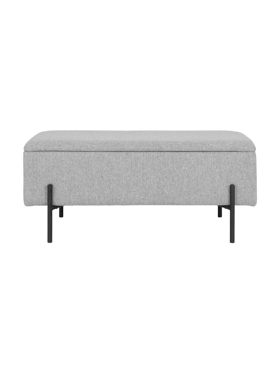 Banc rembourré gris avec rangement Woldorf, larg. 95 x haut. 46 cm 5 Banc rembourré gris avec rangement Woldorf, larg. 95 x haut. 46 cm – Image 5