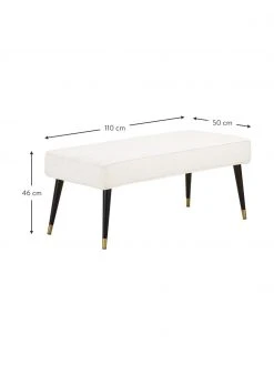 Westwing Collection Banquette en velours Beverly, larg. 110 x haut. 46 cm 8 Westwing Collection Banquette en velours Beverly, larg. 110 x haut. 46 cm -Entrée & couloir Soldes Banquette en velours Beverly 2