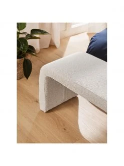 Westwing Collection Banquette moderne blanche en tissu boucl&eacute; Penelope, larg. 110 x haut. 46 cm -Entrée & couloir Soldes Banquette moderne blanche en tissu boucle Penelope 2