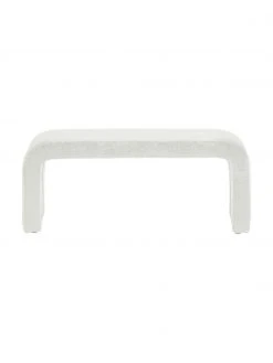 Westwing Collection Banquette moderne blanche en tissu boucl&eacute; Penelope, larg. 110 x haut. 46 cm -Entrée & couloir Soldes Banquette moderne blanche en tissu boucle Penelope 4