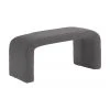 Westwing Collection Banquette moderne grise en tissu bouclé Penelope, larg. 110 x haut. 46 cm
