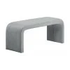 Westwing Collection Banquette moderne velours grise Penelope, larg. 110 x haut. 45 cm