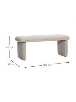 Hübsch Banquette rembourrée beige Mellow, larg. 100 x haut. 40 cmDisponibilité limitée -Entrée & couloir Soldes Banquette rembourree beige Mellow 2