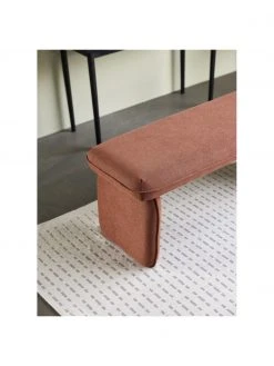 Hübsch Banquette rembourrée orange foncé Mellow, larg. 100 x haut. 40 cmDisponibilité limitée -Entrée & couloir Soldes Banquette rembourree orange fonce Mellow 2